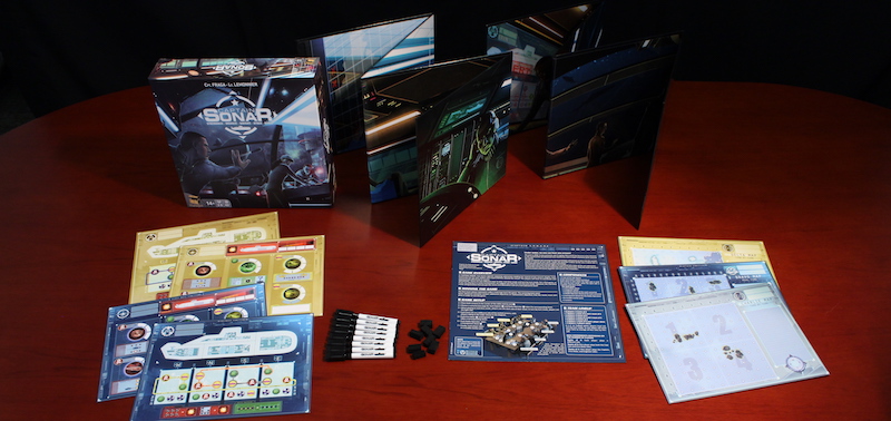 محتویات جعبه بازی کاپیتان سونار captain sonar game components